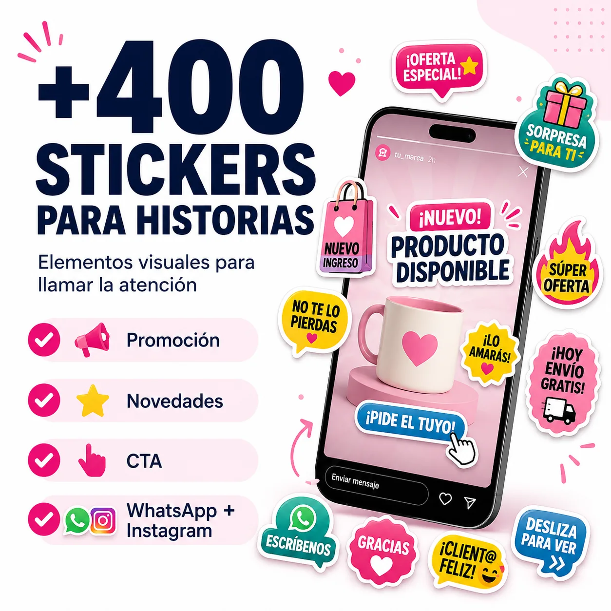 +400 STICKERS PARA HISTORIAS